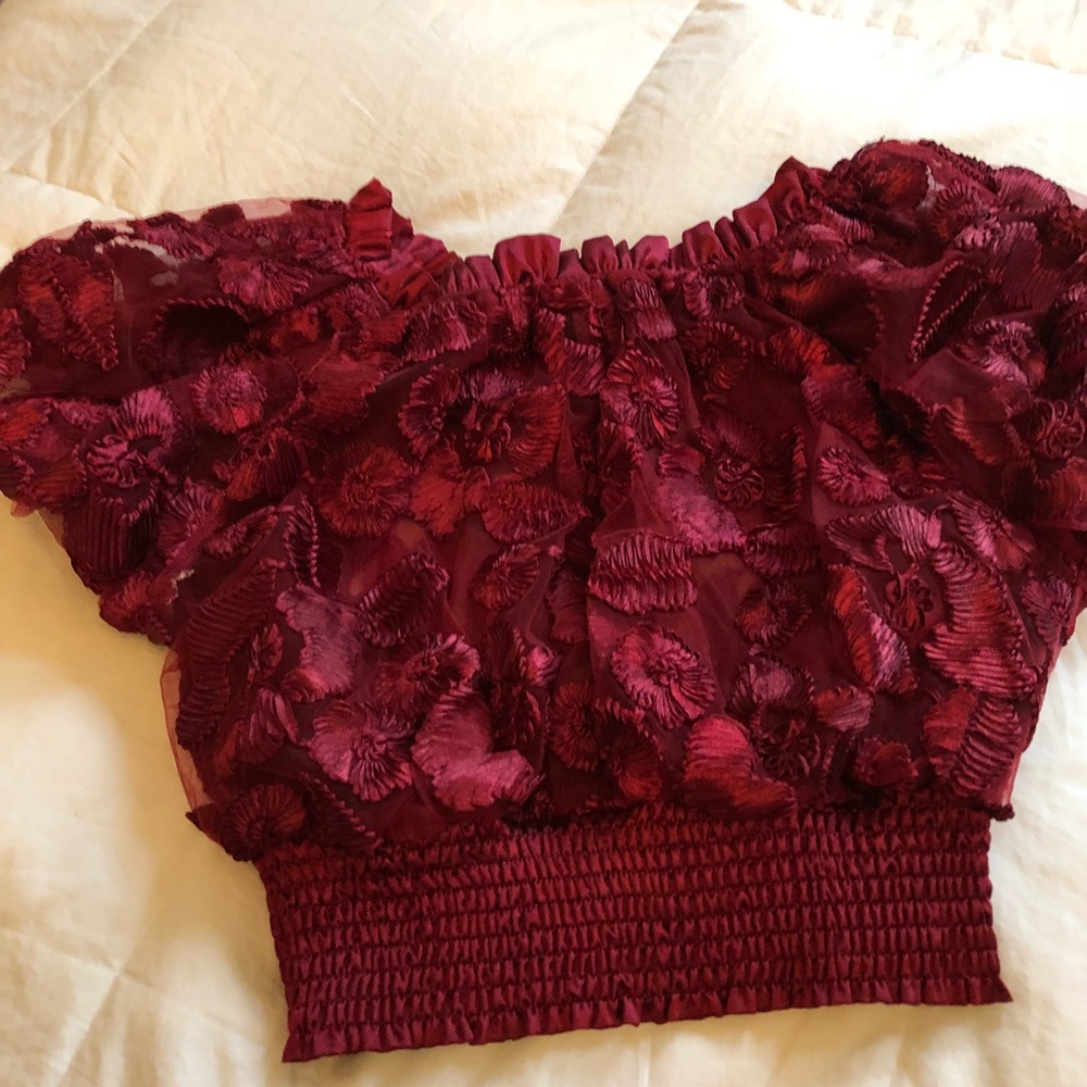 Beautiful red-burgundy top sheer
